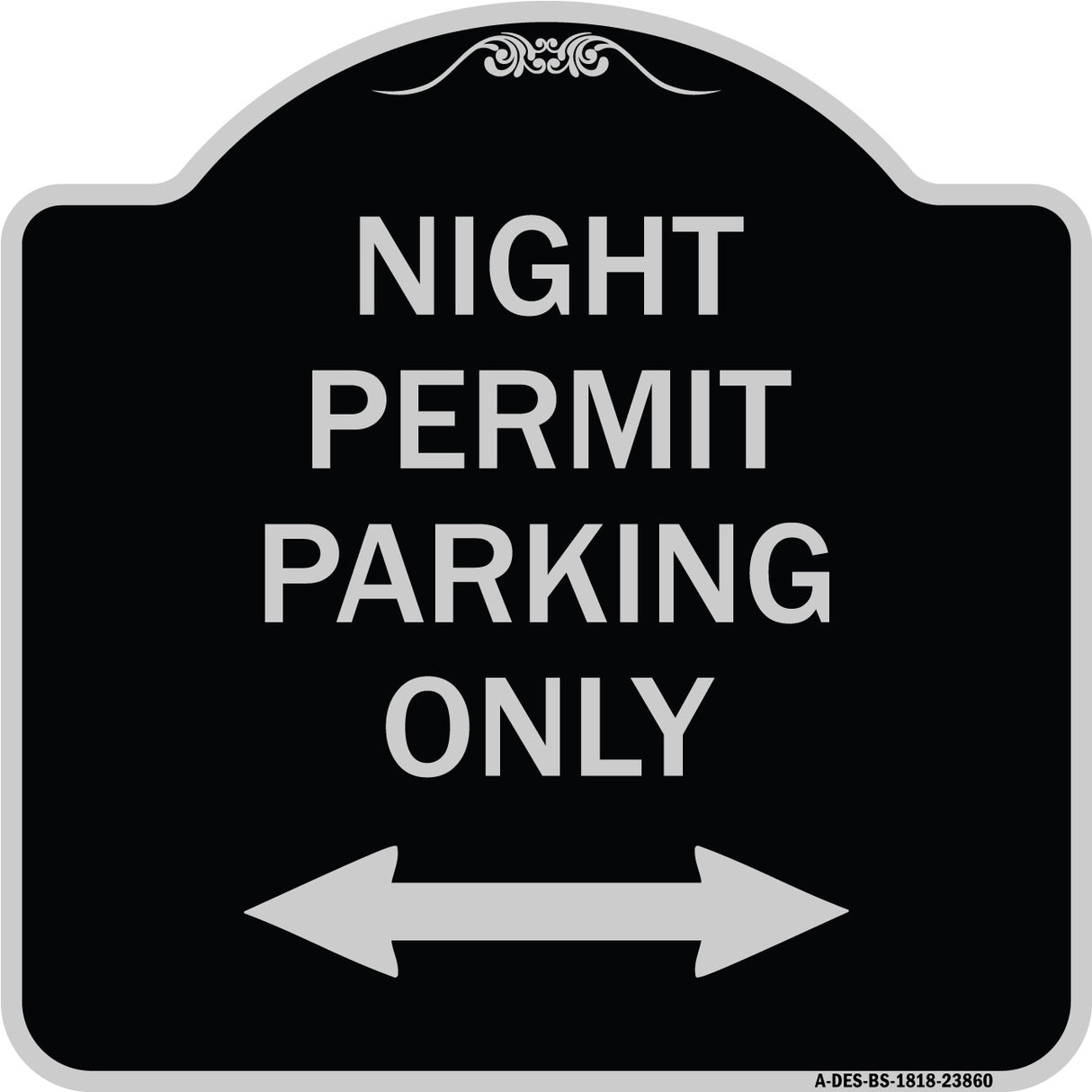 Night Permit Parking Only (With Bi-Directional Arrow)