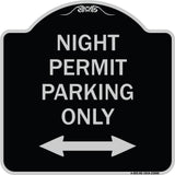 Night Permit Parking Only (With Bi-Directional Arrow)
