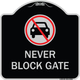Never Block Gate with No Car Symbol