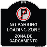 Loading Zone Zona De Cargamento (With No Parking Symbol)