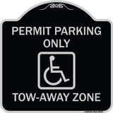 Georgia ADA Handicapped Parking Sign Accessible Permit Parking Only Tow-Away Zone with Symbol