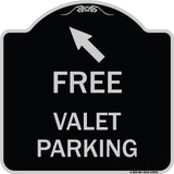 Free Valet Parking with Upper Left Arrow