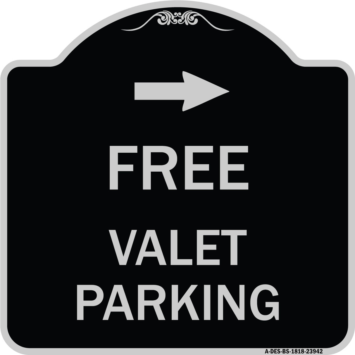 Free Valet Parking with Right Arrow