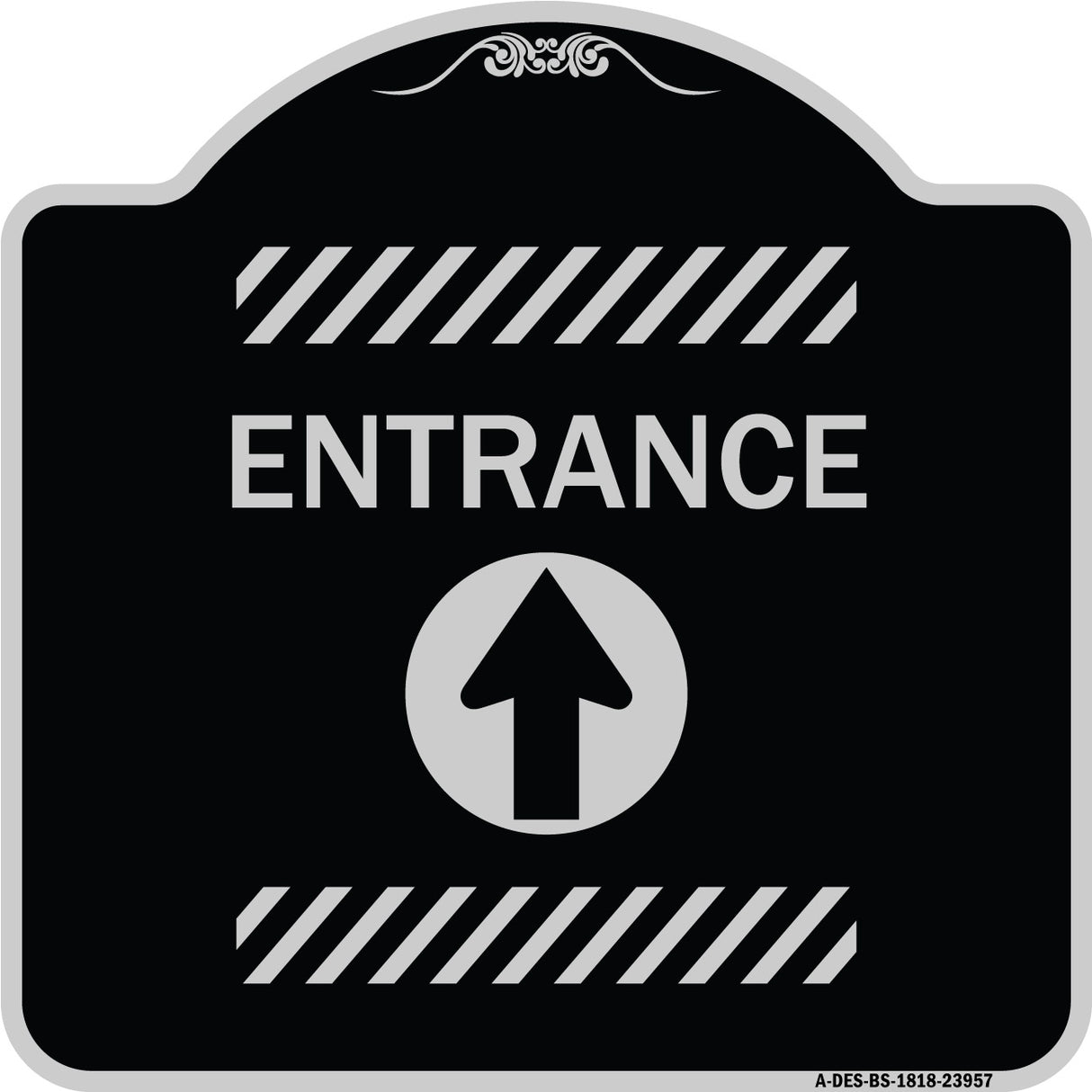 Flex Post Entrance with Straight Ahead Arrow Decal Only for Flex Paddle