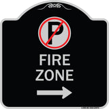 Fire Zone (No Parking Symbol and Right Arrow)