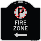 Fire Zone (No Parking Symbol and Left Arrow)