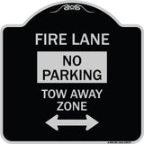 Fire Lane Tow-Away Zone with Bidirectional Arrow