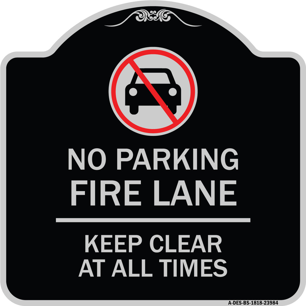Fire Lane Keep Clear at All Times with Graphic