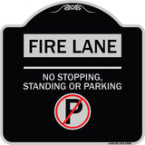 Fire Lane - No Stopping Standing or Parking (With No Parking Symbol)