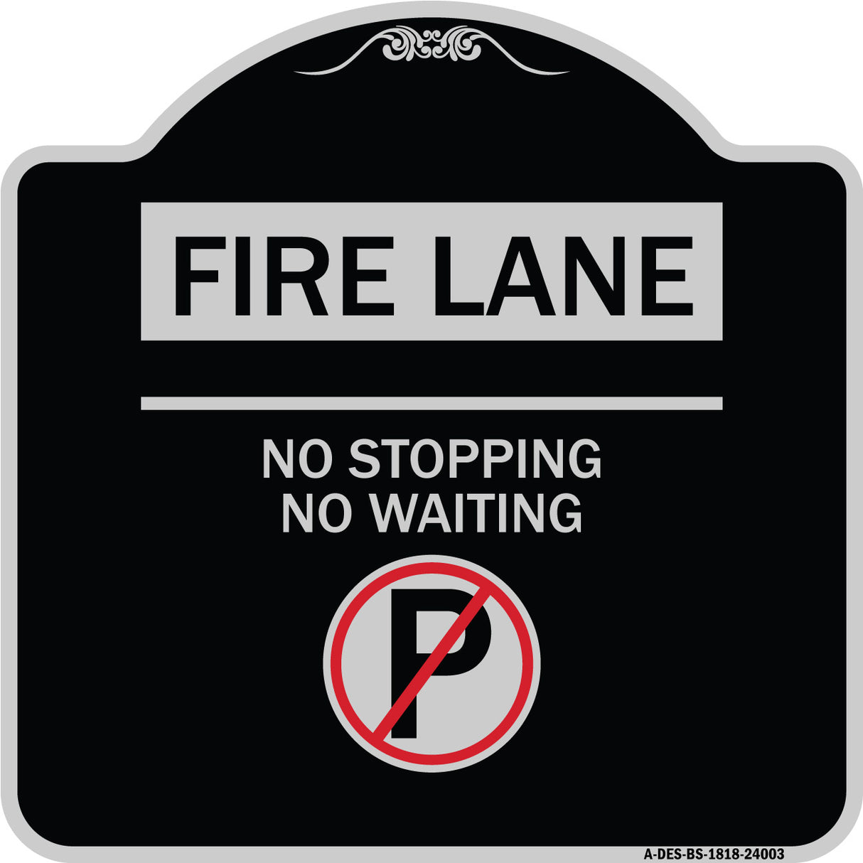 Fire Lane - No Parking No Waiting (With No Parking Symbol)