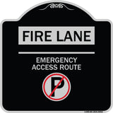 Fire Lane - Emergency Access Route (With No Parking Symbol)