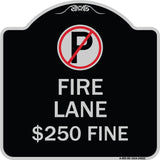 Fire Lane $250 Fine (With No Parking Symbol)