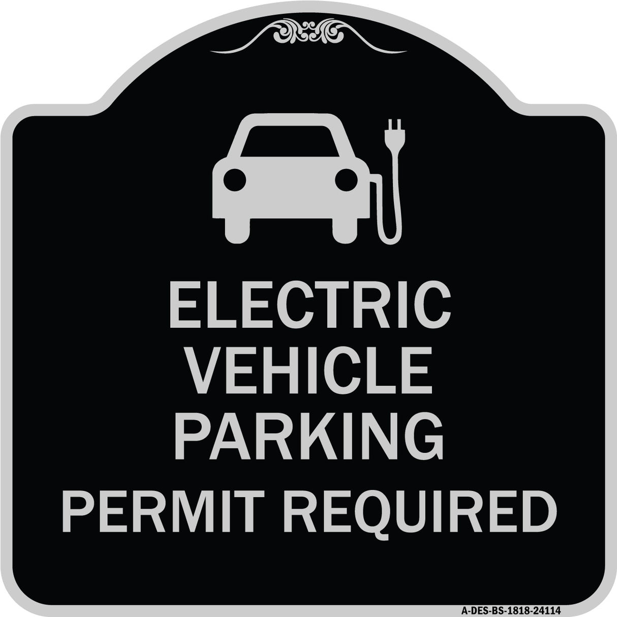 Electric Vehicle Parking Permit Required (With Electric Car Graphic)
