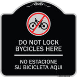 Do Not Lock Bicycles Here - No Estacione Su Bicicleta Aqui (With No Bicycle Graphic)