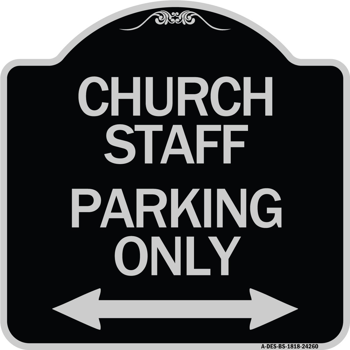 Church Staff Parking Only (With Bidirectional Arrow)