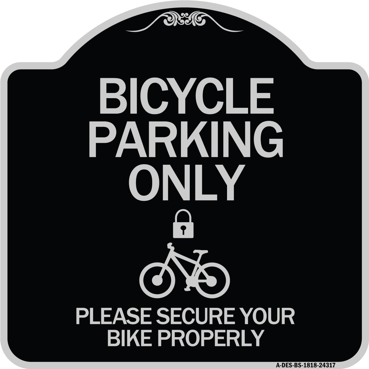 Bicycle Parking Only Please Secure Your Bike Properly (With Cycle and Lock Symbol)