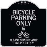 Bicycle Parking Only Please Secure Your Bike Properly (With Cycle and Lock Symbol)