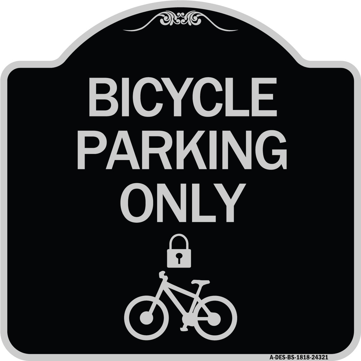 Bicycle Parking Only (With Cycle and Lock Symbol