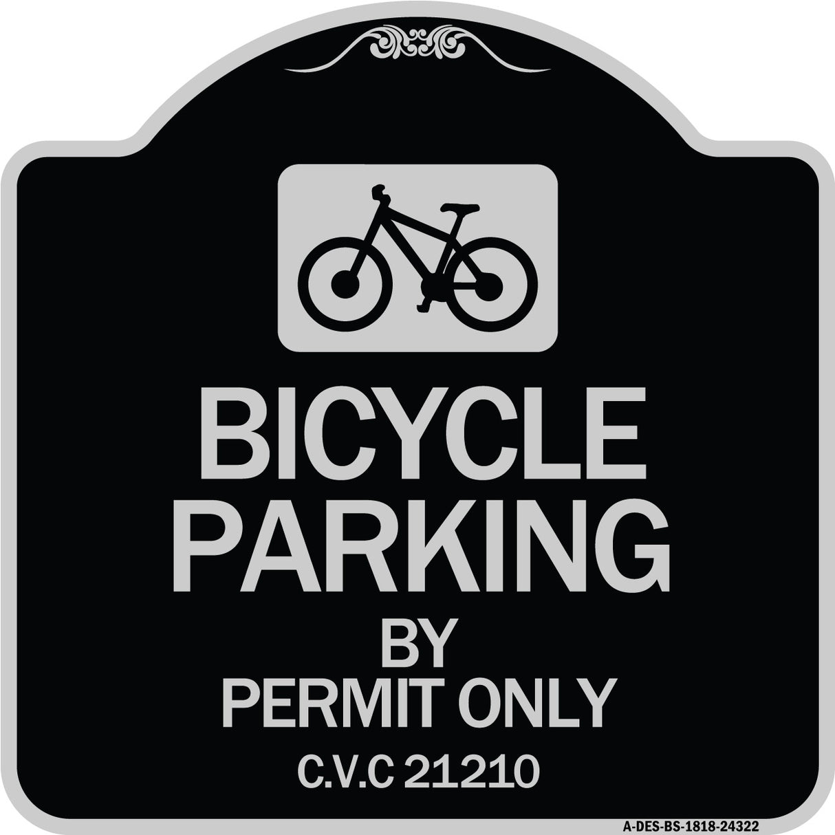 Bicycle Parking by Permit Only C.V.S. 21210 (With Bicycle Graphic)