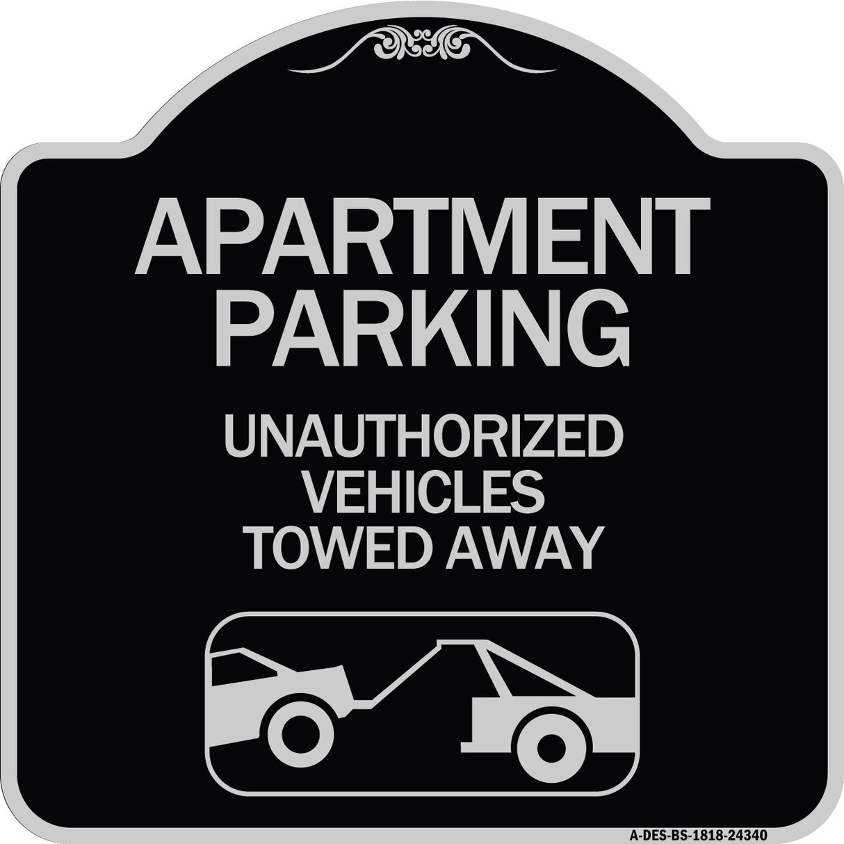 Apartment Parking - Unauthorized Vehicles Towed Away (With Car Tow Graphic)