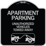 Apartment Parking - Unauthorized Vehicles Towed Away (With Car Tow Graphic)