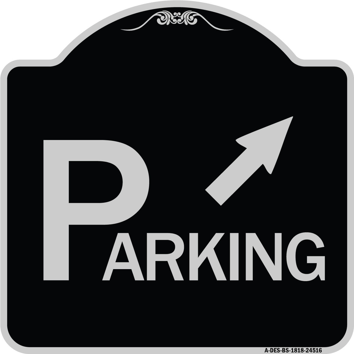 Parking with Arrow Pointing to Top Right