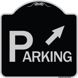Parking with Arrow Pointing to Top Right