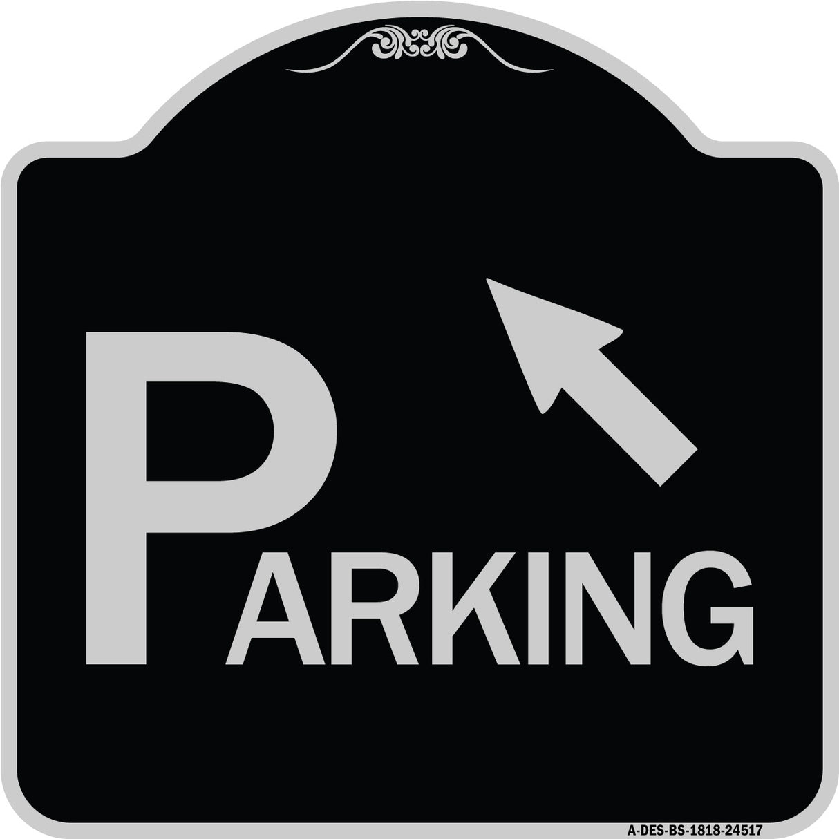Parking with Arrow Pointing to Top Left
