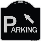 Parking with Arrow Pointing to Top Left