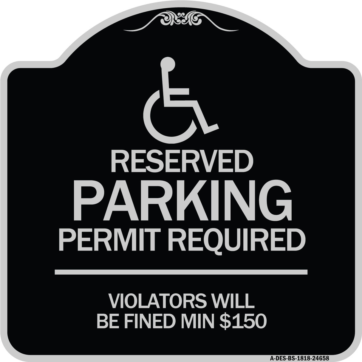 (Modern Isa Symbol) Connecticut Reserved Parking Permit Required Violators Will Be Fined Min $150