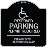 (Modern Isa Symbol) Connecticut Reserved Parking Permit Required Violators Will Be Fined Min $150