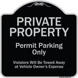 Private Property Permit Parking Only Violators Will Be Towed Away At Owner Expense