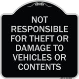 Not Responsible For Theft Or Damage To Vehicles Or Contents