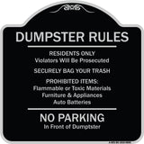 Residents Only Violators Prosecuted Bag Your Trash No Parking In Front Of Dumpster