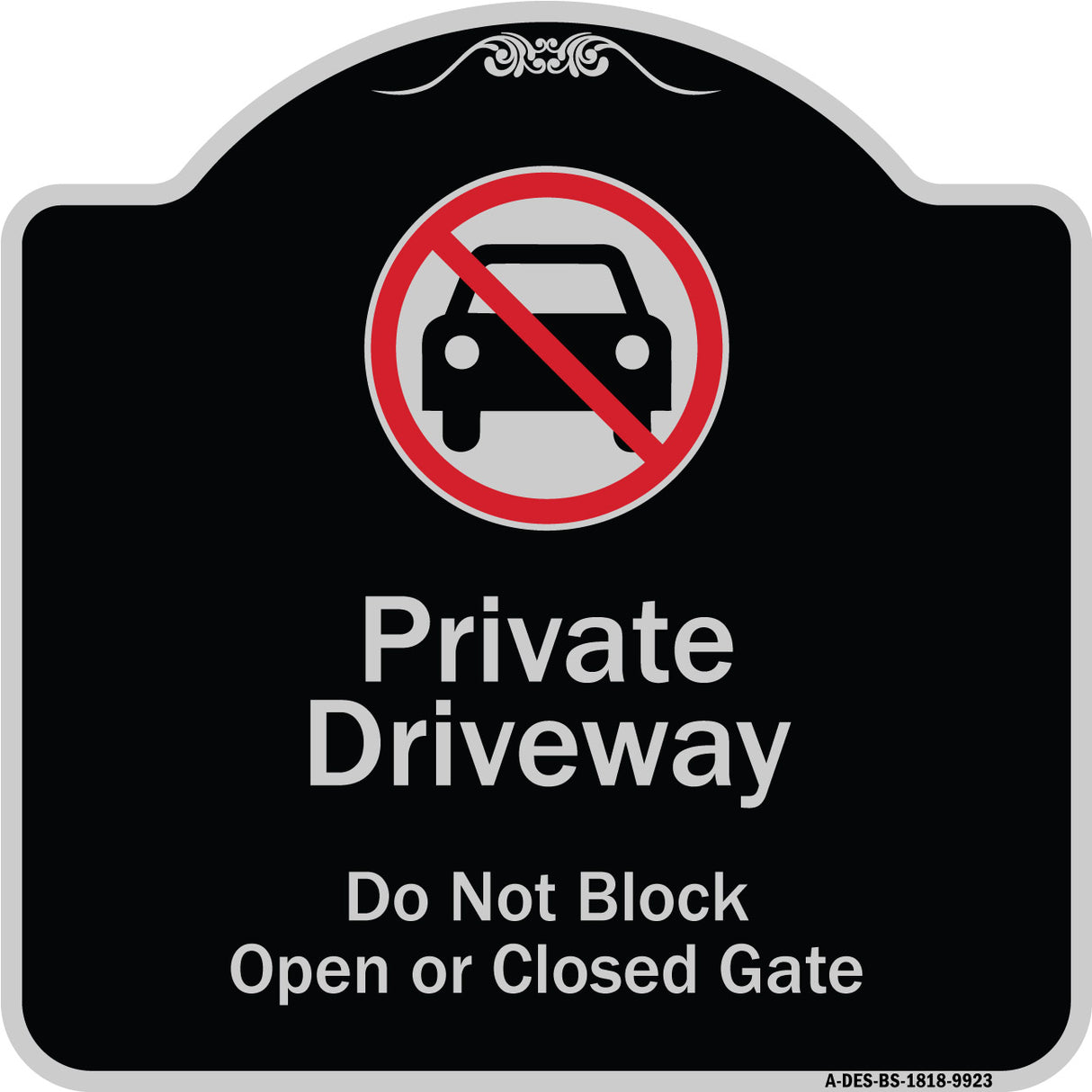Private Driveway Do Not Block Open Or Closed Gate With No Parking Graphic