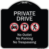 Private Drive No Outlet No Parking And No Trespassing