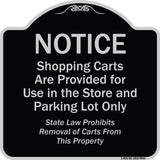 Notice - Shopping Carts Are Provided For Use In The Store And Parking Lot Only