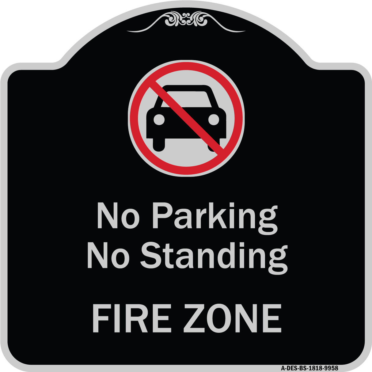 No Parking Or Standing, Fire Zone With Graphic