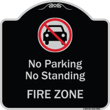 No Parking Or Standing, Fire Zone With Graphic