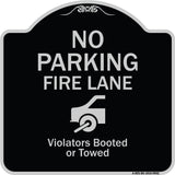 No Parking Fire Lane (With Graphic) Violators Booted Or Towed