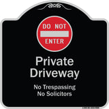 Do Not Enter Private Driveway No Trespassing Or Solicitors With Symbol
