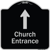 Church Entrance Ahead With Up Arrow