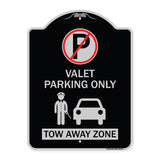 Valet Parking Only Tow Away Zone with Car Graphic