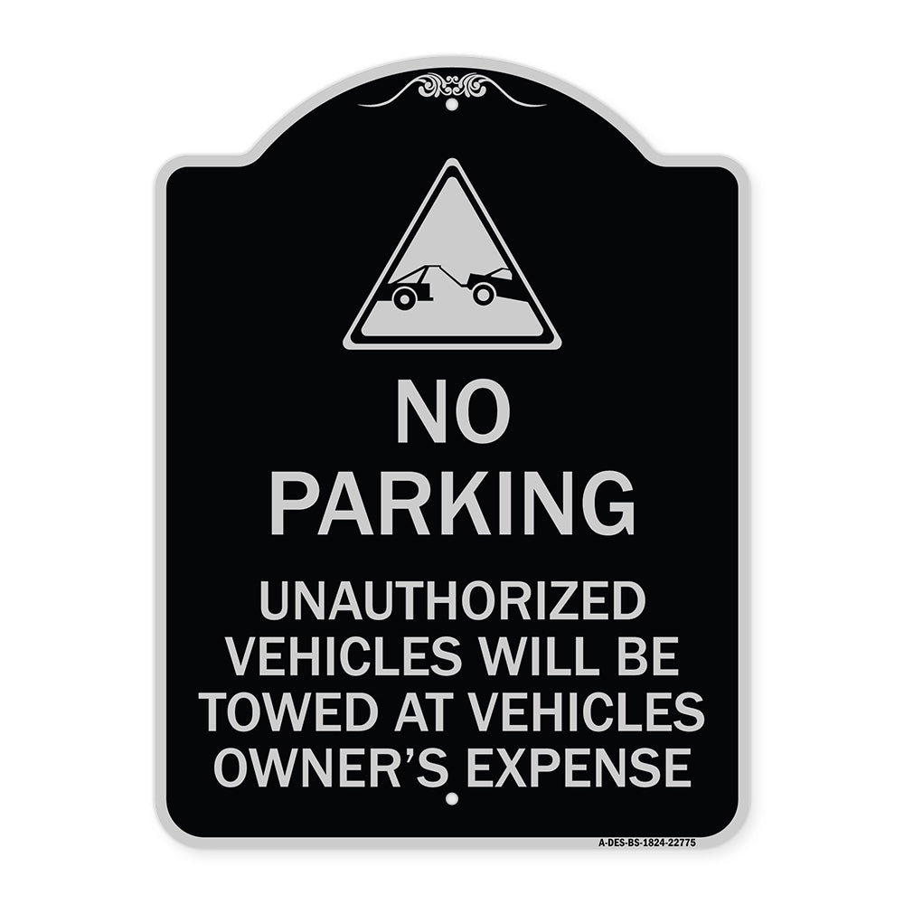 Unauthorized Vehicles Towed at Owner Expense with Graphic