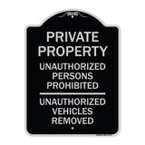 Unauthorized Persons Prohibited Unauthorized Vehicles Removed