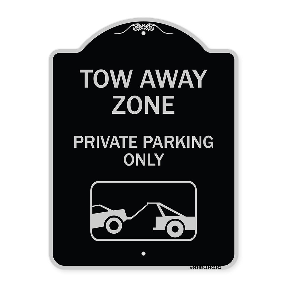 Tow Away Zone - Private Parking Only (With Car Towing Symbol)
