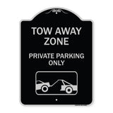 Tow Away Zone - Private Parking Only (With Car Towing Symbol)