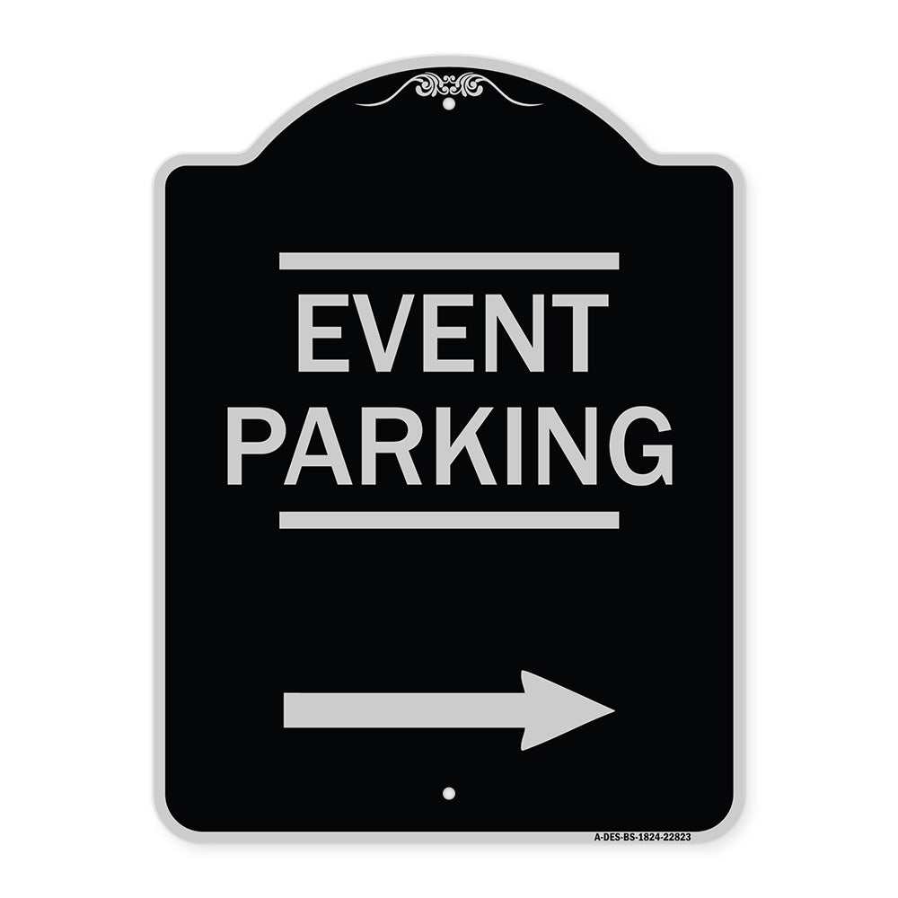 Thanks for Coming Turn Right for Exit Event Parking with Right Arrow