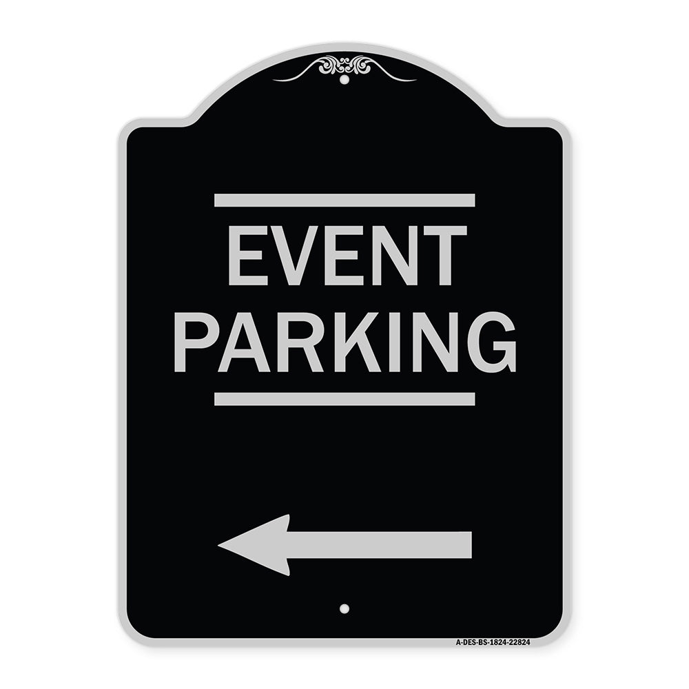 Thanks for Coming Turn Right for Exit Event Parking with Left Arrow