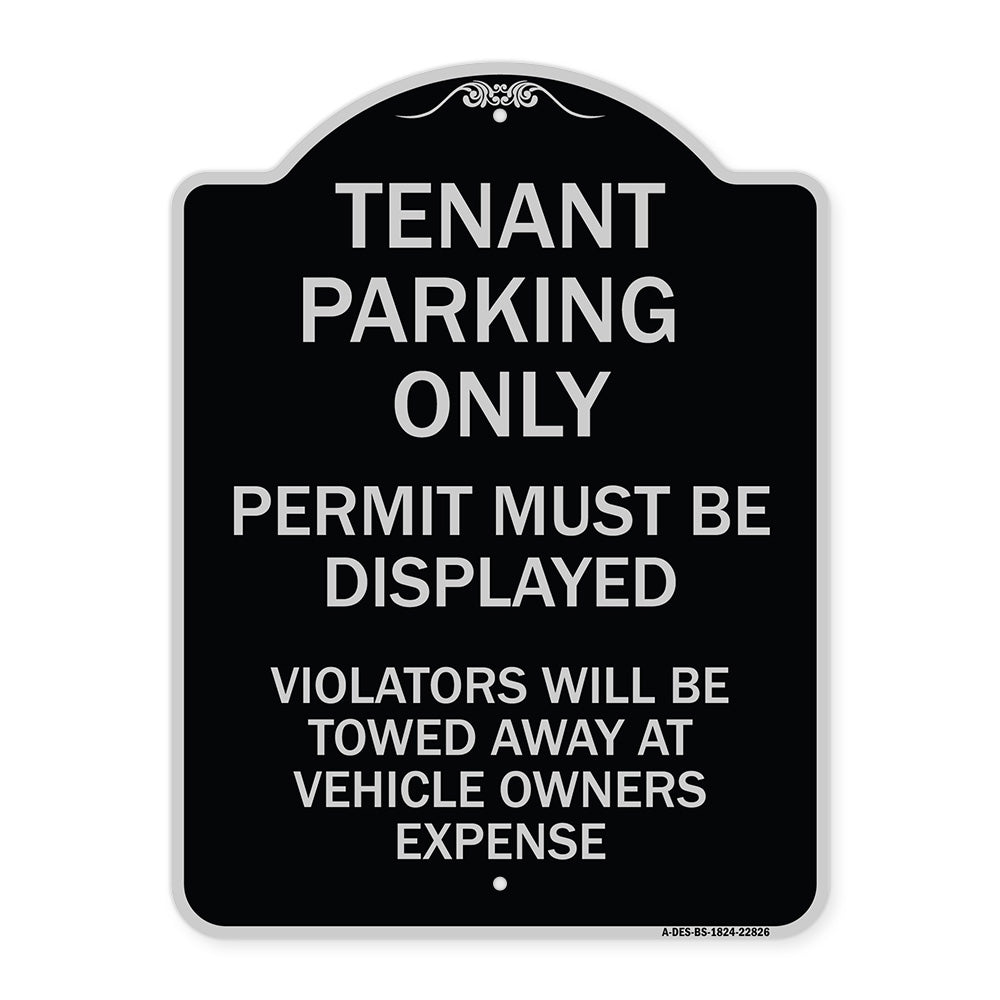 Tenant Parking Only Display Permit Violators Towed at Owner Expense